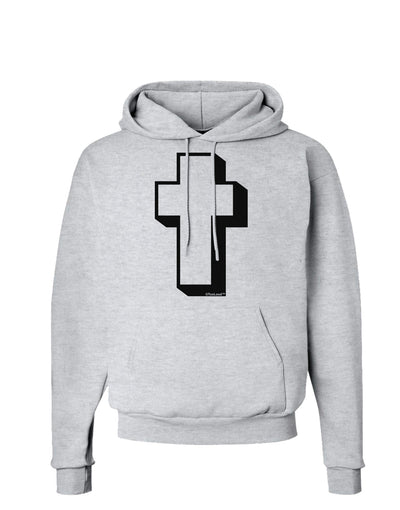 Simple Cross Design Black Hoodie Sweatshirt by TooLoud-Hoodie-TooLoud-AshGray-Small-Davson Sales