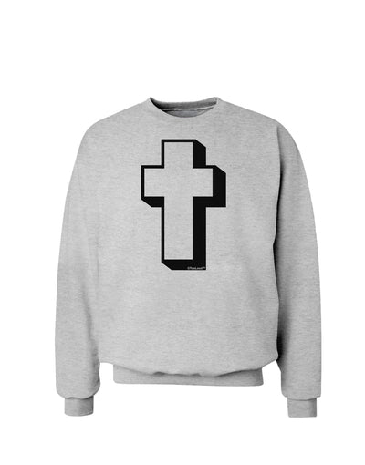 Simple Cross Design Black Sweatshirt by TooLoud-Sweatshirts-TooLoud-AshGray-Small-Davson Sales