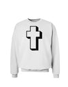 Simple Cross Design Black Sweatshirt by TooLoud-Sweatshirts-TooLoud-White-Small-Davson Sales