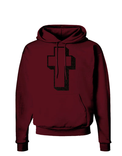 Simple Cross Design Glitter - Black Dark Hoodie Sweatshirt by TooLoud-Hoodie-TooLoud-Maroon-Small-Davson Sales