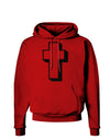 Simple Cross Design Glitter - Black Dark Hoodie Sweatshirt by TooLoud-Hoodie-TooLoud-Red-Small-Davson Sales