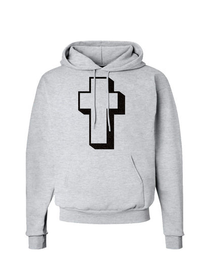 Simple Cross Design Glitter - Black Hoodie Sweatshirt by TooLoud-Hoodie-TooLoud-AshGray-Small-Davson Sales