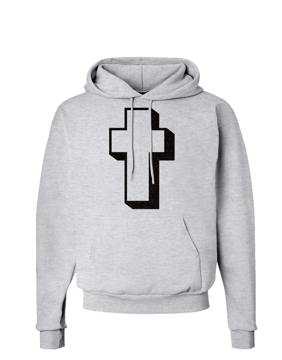 Simple Cross Design Glitter - Black Hoodie Sweatshirt by TooLoud-Hoodie-TooLoud-White-Small-Davson Sales