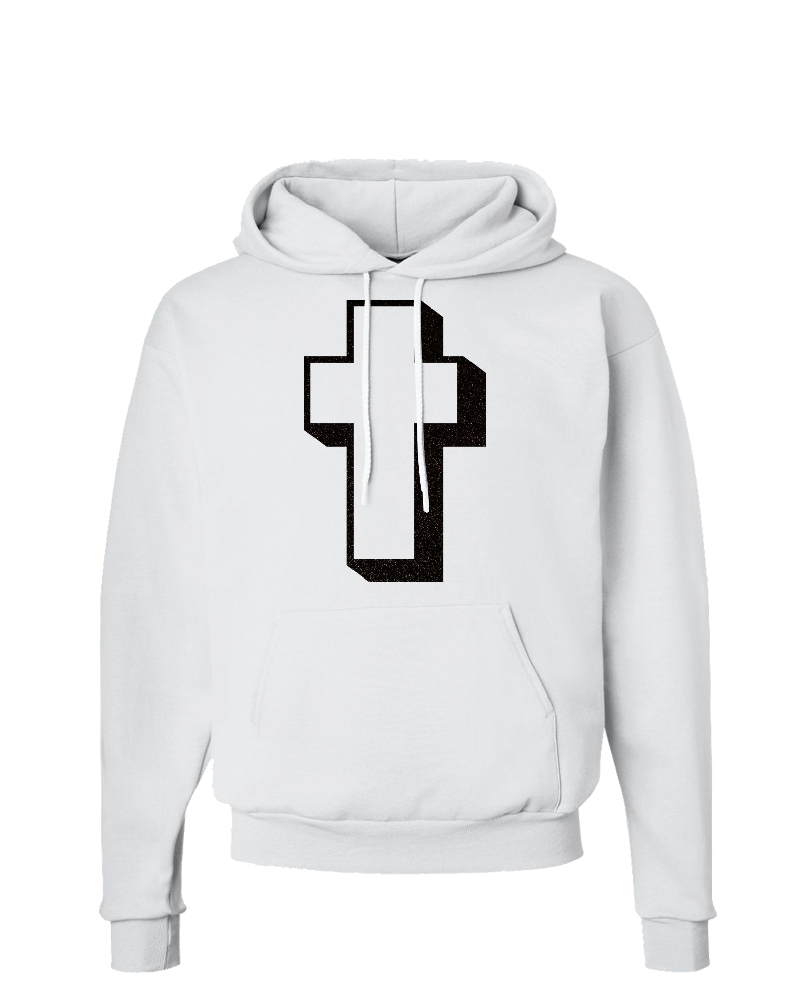 Simple Cross Design Glitter - Black Hoodie Sweatshirt by TooLoud-Hoodie-TooLoud-White-Small-Davson Sales