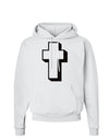 Simple Cross Design Glitter - Black Hoodie Sweatshirt by TooLoud-Hoodie-TooLoud-White-Small-Davson Sales