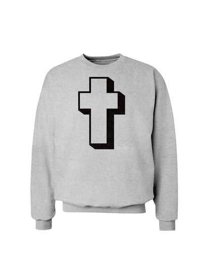 Simple Cross Design Glitter - Black Sweatshirt by TooLoud-Sweatshirts-TooLoud-AshGray-Small-Davson Sales