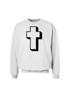 Simple Cross Design Glitter - Black Sweatshirt by TooLoud-Sweatshirts-TooLoud-White-Small-Davson Sales