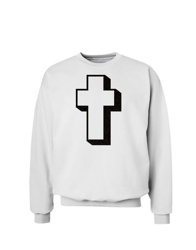 Simple Cross Design Glitter - Black Sweatshirt by TooLoud-Sweatshirts-TooLoud-White-Small-Davson Sales