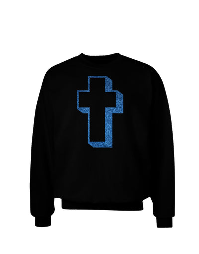 Simple Cross Design Glitter - Blue Adult Dark Sweatshirt by TooLoud-Sweatshirts-TooLoud-Black-Small-Davson Sales