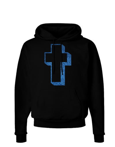 Simple Cross Design Glitter - Blue Dark Hoodie Sweatshirt by TooLoud-Hoodie-TooLoud-Black-Small-Davson Sales