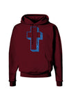 Simple Cross Design Glitter - Blue Dark Hoodie Sweatshirt by TooLoud-Hoodie-TooLoud-Maroon-Small-Davson Sales