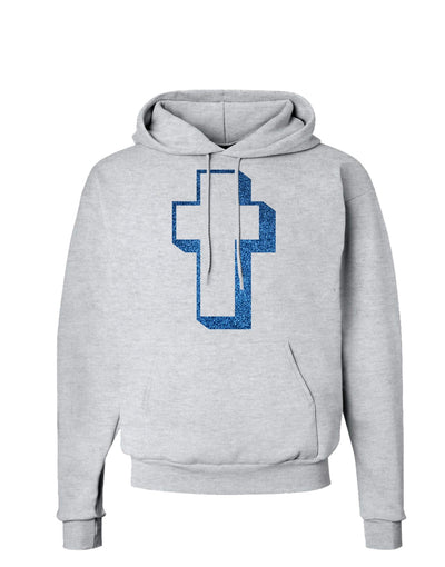 Simple Cross Design Glitter - Blue Hoodie Sweatshirt by TooLoud-Hoodie-TooLoud-AshGray-Small-Davson Sales