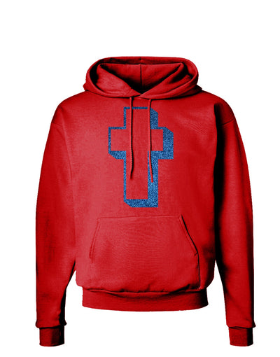 Simple Cross Design Glitter - Blue Hoodie Sweatshirt by TooLoud-Hoodie-TooLoud-Red-Small-Davson Sales