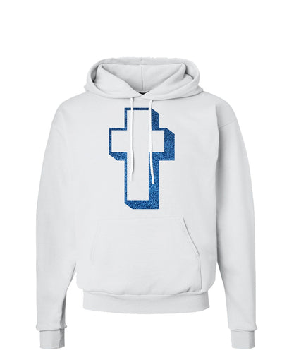 Simple Cross Design Glitter - Blue Hoodie Sweatshirt by TooLoud-Hoodie-TooLoud-White-Small-Davson Sales