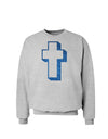 Simple Cross Design Glitter - Blue Sweatshirt by TooLoud-Sweatshirts-TooLoud-AshGray-Small-Davson Sales