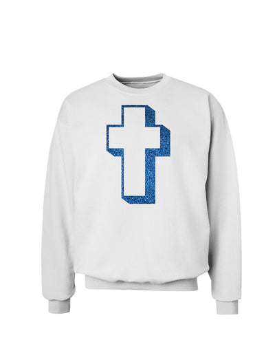 Simple Cross Design Glitter - Blue Sweatshirt by TooLoud-Sweatshirts-TooLoud-White-Small-Davson Sales