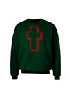 Simple Cross Design Glitter - Red Adult Dark Sweatshirt by TooLoud-Sweatshirts-TooLoud-Deep-Forest-Green-Small-Davson Sales