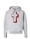 Simple Cross Design Glitter - Red Hoodie Sweatshirt by TooLoud-Hoodie-TooLoud-AshGray-Small-Davson Sales