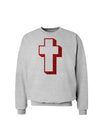 Simple Cross Design Glitter - Red Sweatshirt by TooLoud-Sweatshirts-TooLoud-AshGray-Small-Davson Sales