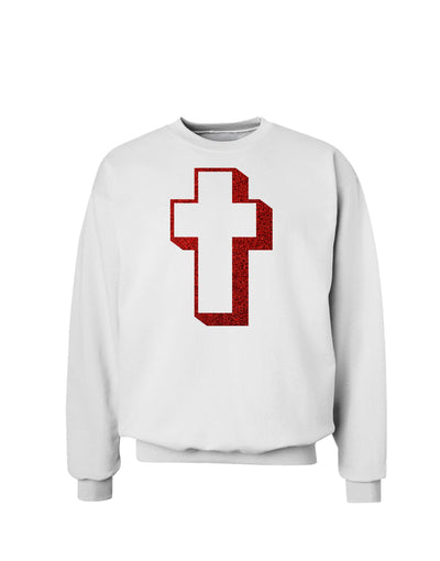 Simple Cross Design Glitter - Red Sweatshirt by TooLoud-Sweatshirts-TooLoud-White-Small-Davson Sales