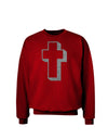 Simple Cross Design Glitter - Silver Adult Dark Sweatshirt by TooLoud-Sweatshirts-TooLoud-Deep-Red-Small-Davson Sales