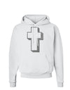 Simple Cross Design Glitter - Silver Hoodie Sweatshirt by TooLoud-Hoodie-TooLoud-White-Small-Davson Sales