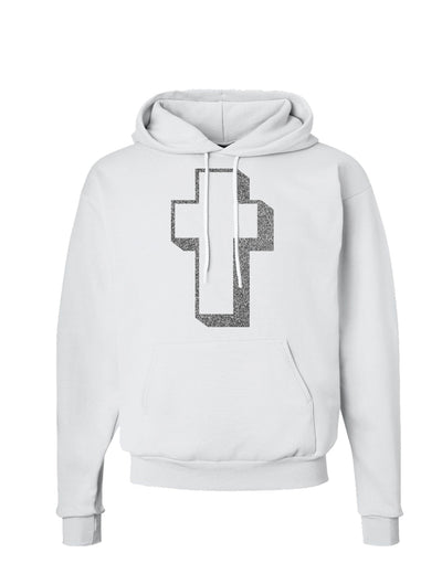 Simple Cross Design Glitter - Silver Hoodie Sweatshirt by TooLoud-Hoodie-TooLoud-White-Small-Davson Sales