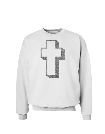 Simple Cross Design Glitter - Silver Sweatshirt by TooLoud-Sweatshirts-TooLoud-White-Small-Davson Sales