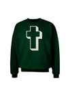 Simple Cross Design Glitter - White Adult Dark Sweatshirt by TooLoud-Sweatshirts-TooLoud-Deep-Forest-Green-Small-Davson Sales