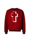 Simple Cross Design Glitter - White Adult Dark Sweatshirt by TooLoud-Sweatshirts-TooLoud-Deep-Red-Small-Davson Sales