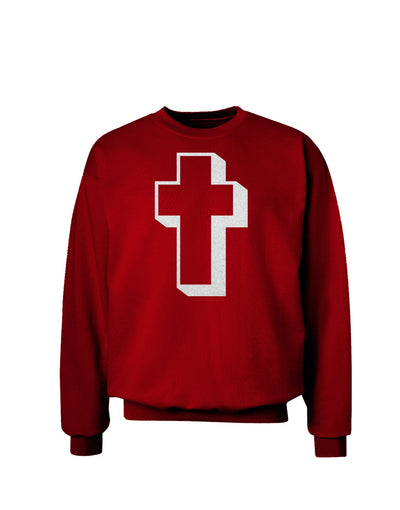 Simple Cross Design Glitter - White Adult Dark Sweatshirt by TooLoud-Sweatshirts-TooLoud-Deep-Red-Small-Davson Sales