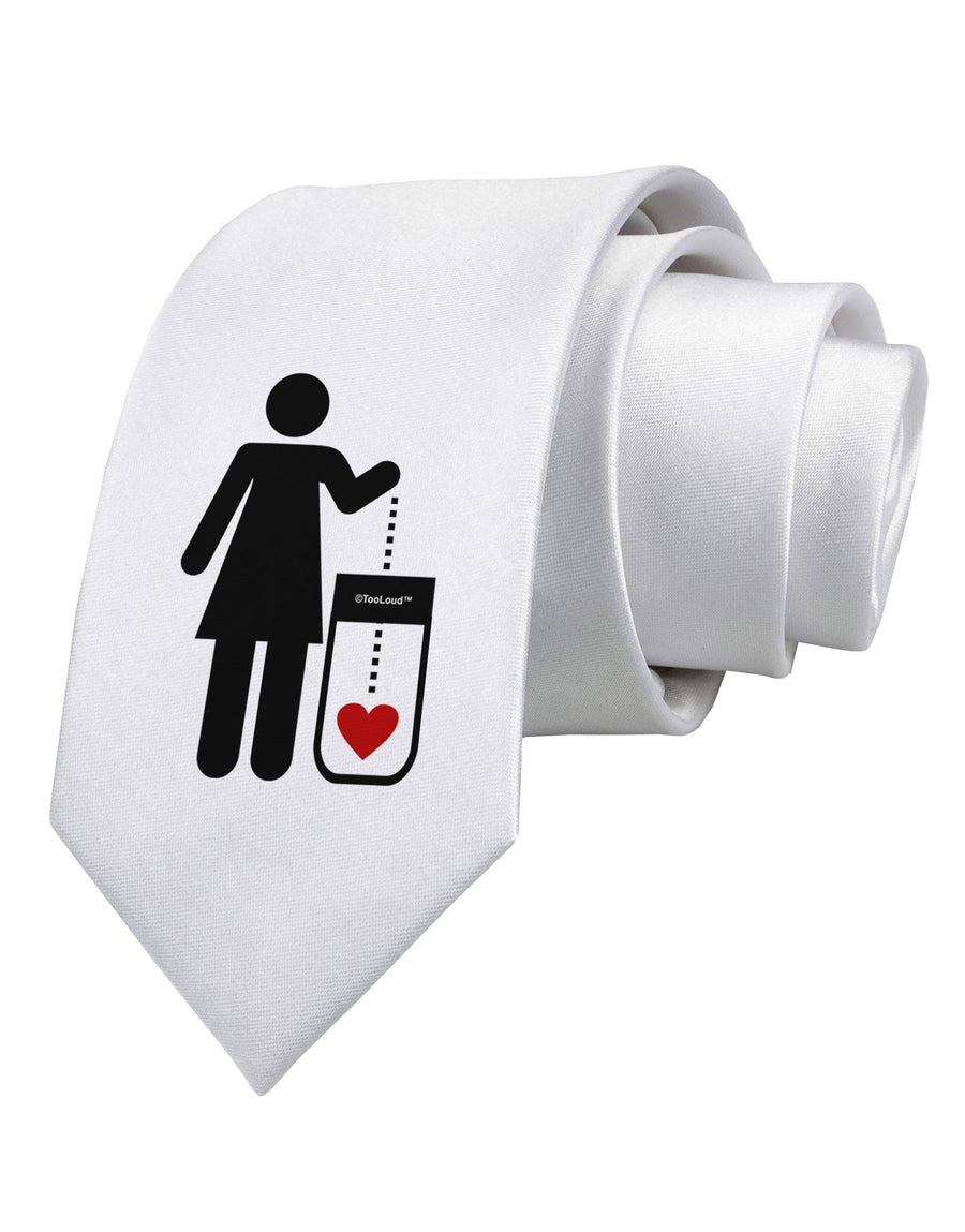 Single and Happy - Single Woman Printed White Necktie by TooLoud