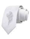 Single Right Angel Wing Design - Couples Printed White Necktie