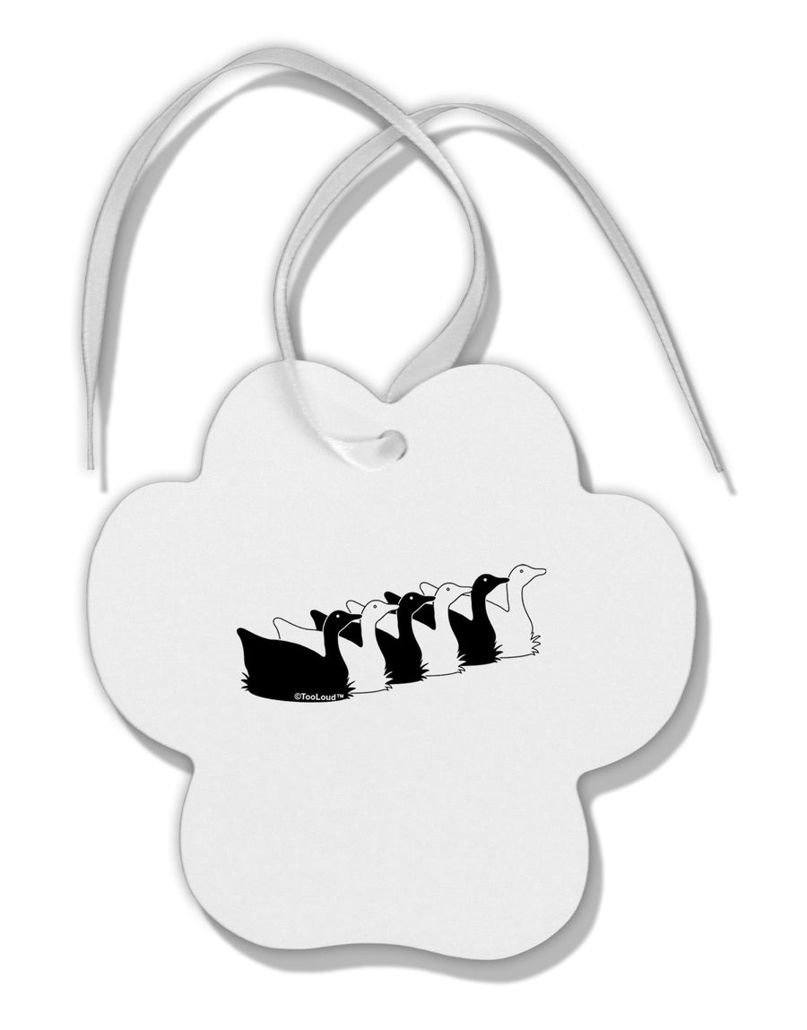 Six Geese A laying Paw Print Shaped Ornament-Ornament-TooLoud-White-Davson Sales