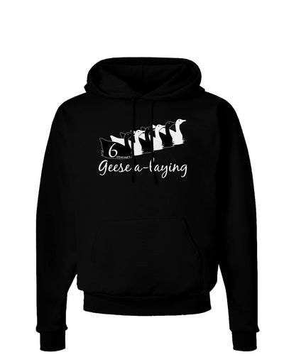 Six Geese A laying Text Dark Hoodie Sweatshirt-Hoodie-TooLoud-Black-Small-Davson Sales