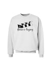 Six Geese A laying Text Sweatshirt-Sweatshirts-TooLoud-White-Small-Davson Sales