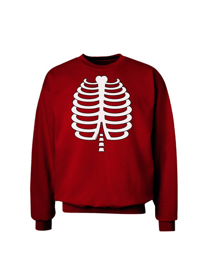 Skeleton Ribcage Halloween Adult Dark Sweatshirt-Sweatshirts-TooLoud-Deep-Red-Small-Davson Sales