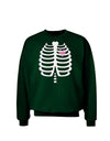 Skeleton Ribcage with Pink Heart Halloween Adult Dark Sweatshirt-Sweatshirts-TooLoud-Deep-Forest-Green-Small-Davson Sales