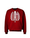 Skeleton Ribcage with Pink Heart Halloween Adult Dark Sweatshirt-Sweatshirts-TooLoud-Deep-Red-Small-Davson Sales