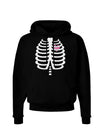 Skeleton Ribcage with Pink Heart Halloween Dark Hoodie Sweatshirt-Hoodie-TooLoud-Black-Small-Davson Sales