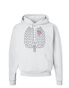 Skeleton Ribcage with Pink Heart Halloween Hoodie Sweatshirt-Hoodie-TooLoud-White-Small-Davson Sales