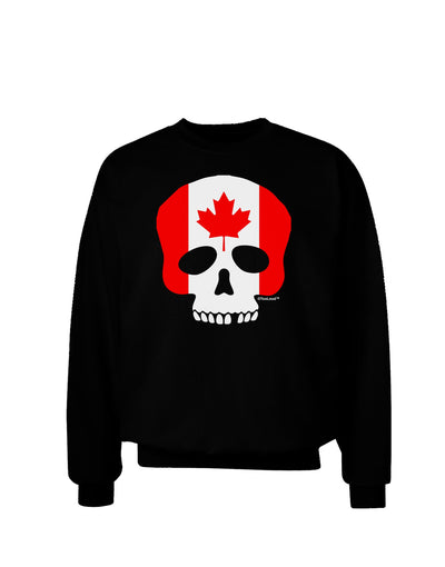 Skull Flag Canada Adult Dark Sweatshirt-Sweatshirts-TooLoud-Black-Small-Davson Sales