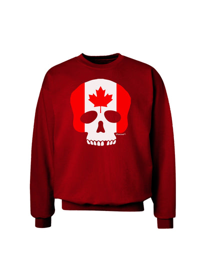 Skull Flag Canada Adult Dark Sweatshirt-Sweatshirts-TooLoud-Deep-Red-Small-Davson Sales