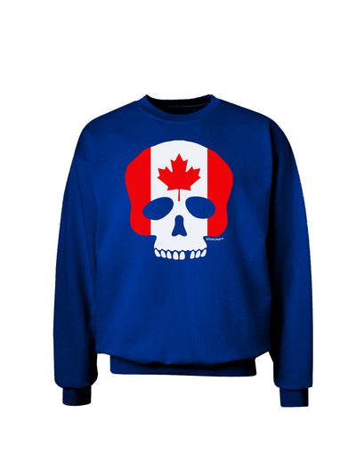 Skull Flag Canada Adult Dark Sweatshirt-Sweatshirts-TooLoud-Deep-Royal-Blue-Small-Davson Sales