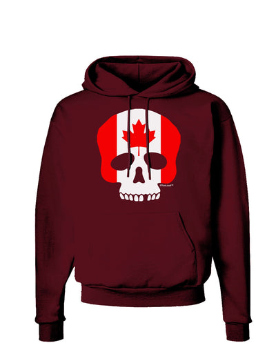 Skull Flag Canada Dark Hoodie Sweatshirt-Hoodie-TooLoud-Maroon-Small-Davson Sales