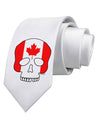 Skull Flag Canada Printed White Necktie