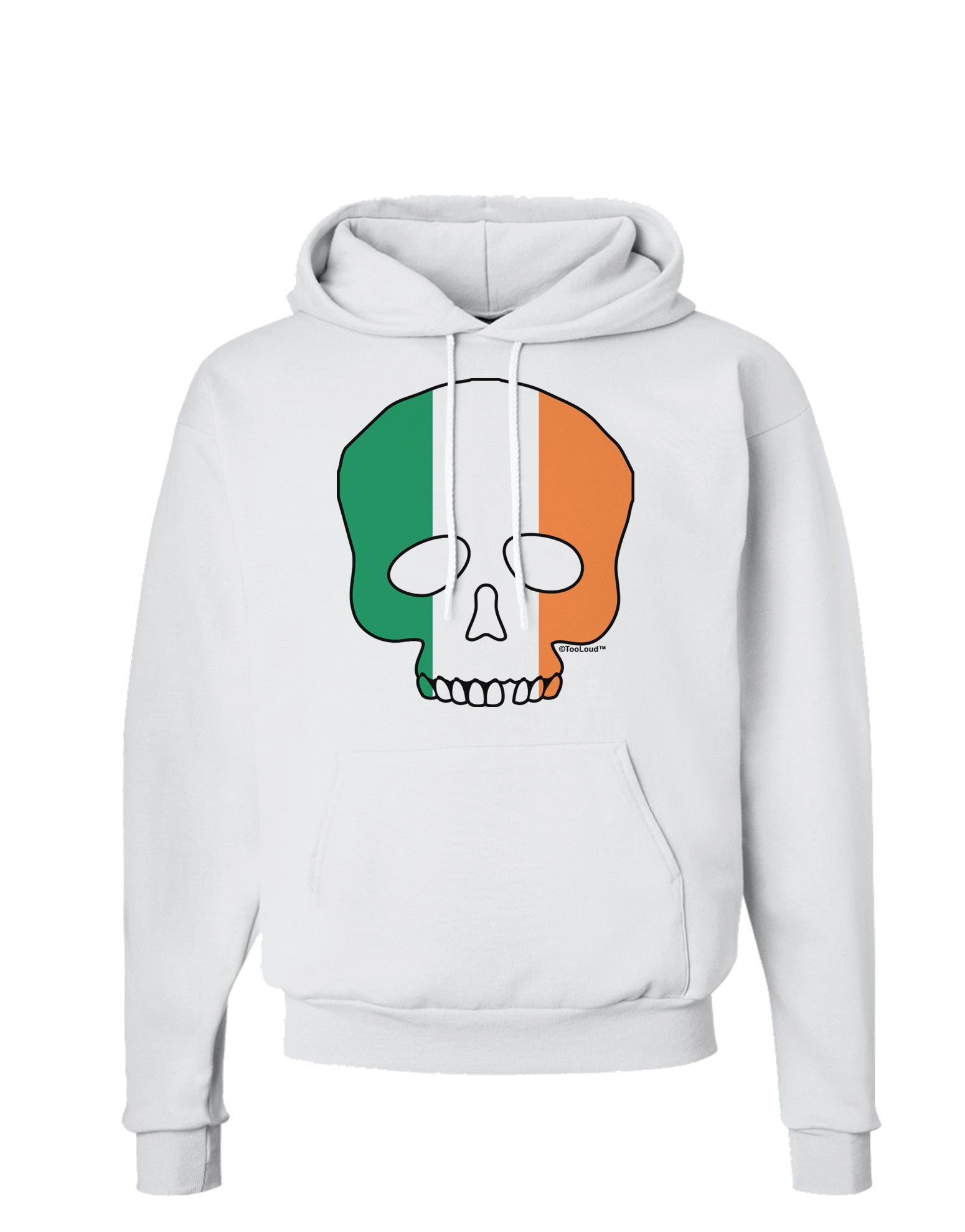 Skull Flag Ireland Hoodie Sweatshirt-Hoodie-TooLoud-White-Small-Davson Sales