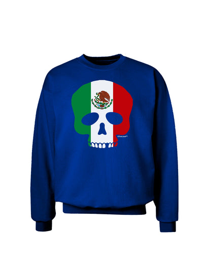 Skull Flag Mexico Adult Dark Sweatshirt-Sweatshirts-TooLoud-Deep-Royal-Blue-Small-Davson Sales