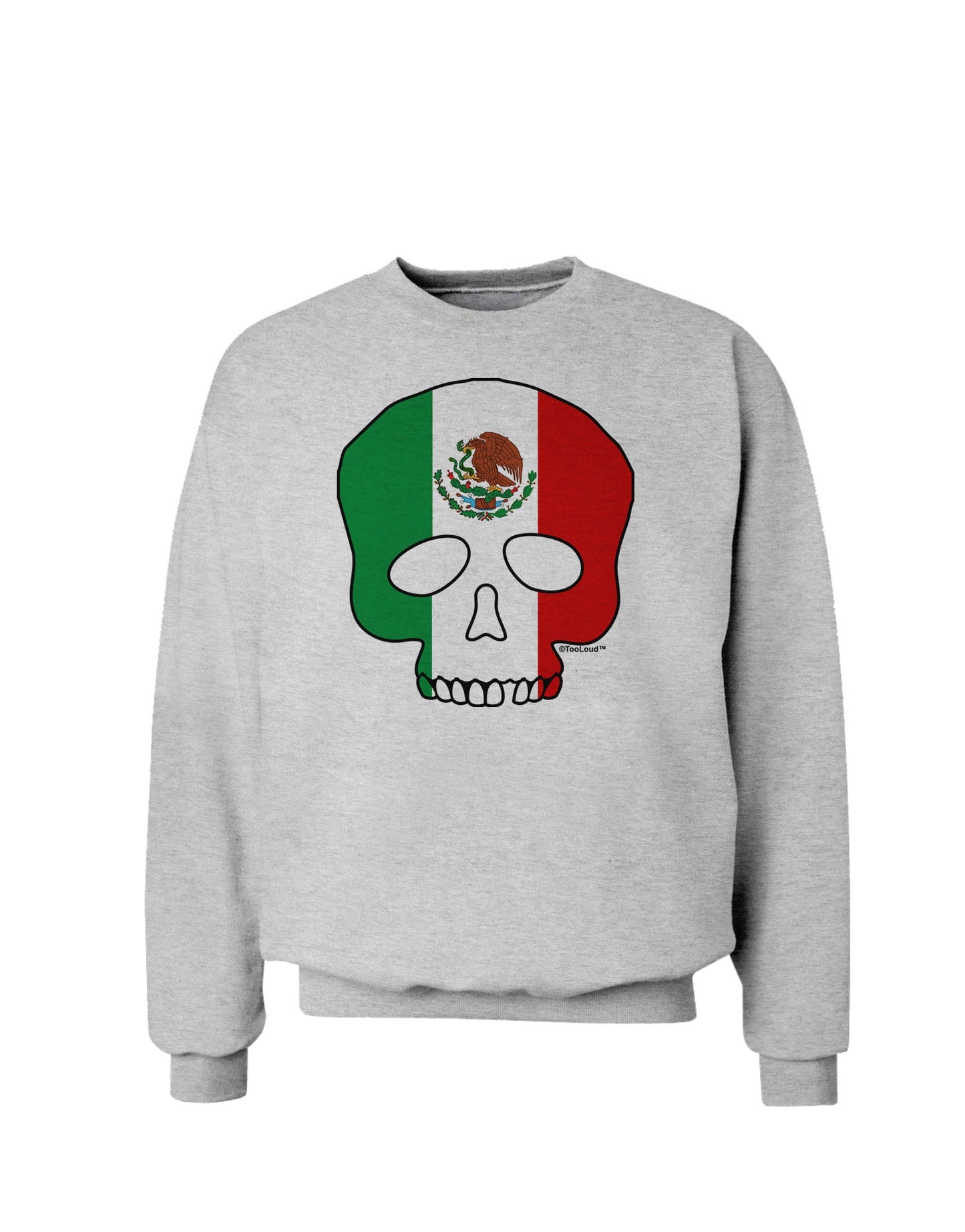 Skull Flag Mexico Sweatshirt-Sweatshirts-TooLoud-AshGray-Small-Davson Sales
