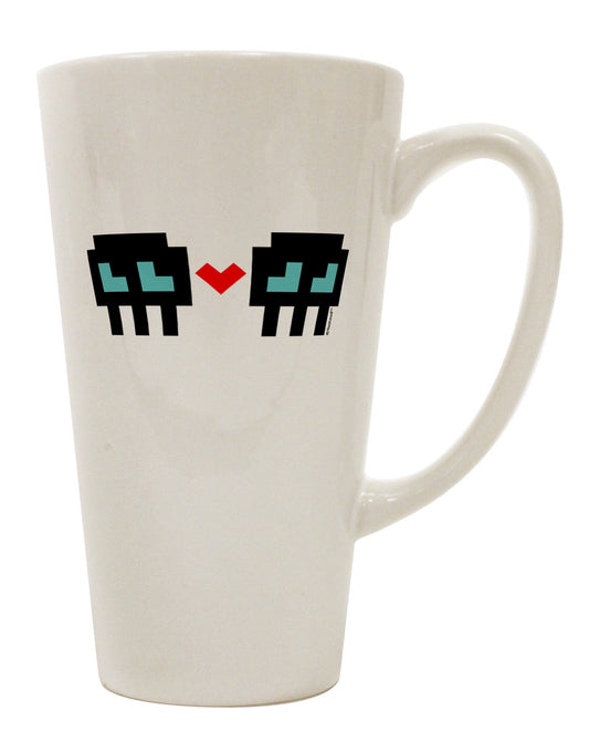 Skull Love Conical Latte Coffee Mug - Expertly Crafted for the Discerning Connoisseur - TooLoud-Conical Latte Mug-TooLoud-White-Davson Sales